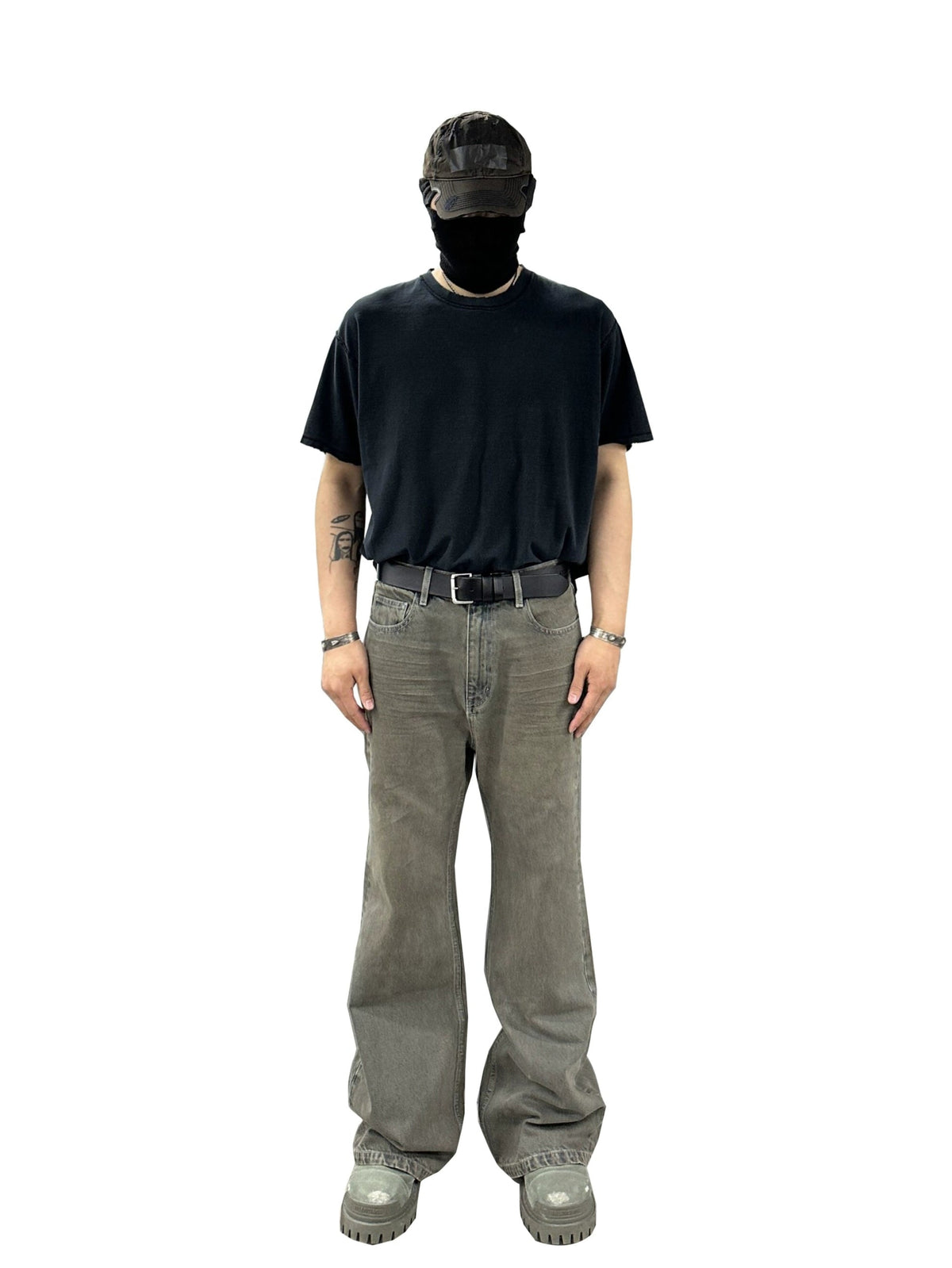 Washed Mud Dyeing Denim Pants  OR0428