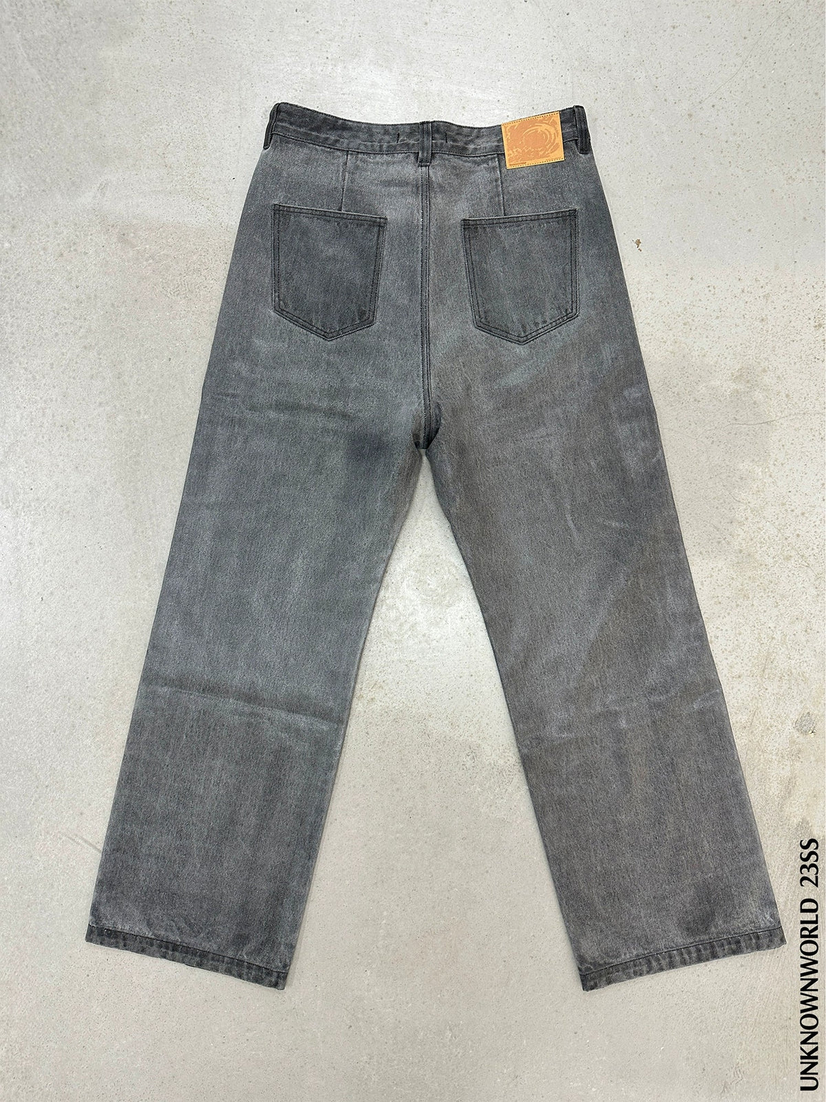 Waxed Straight Loose Denim Pants  OR0430
