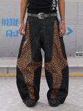 Patchwork Leopard Baggy Machete Jeans  OR0432