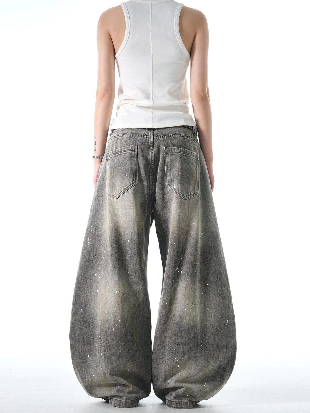 Street Ink Wash Wide Jeans  OR0436