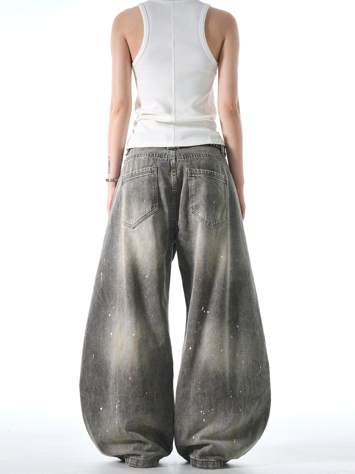 Street Ink Wash Wide Jeans  OR0436