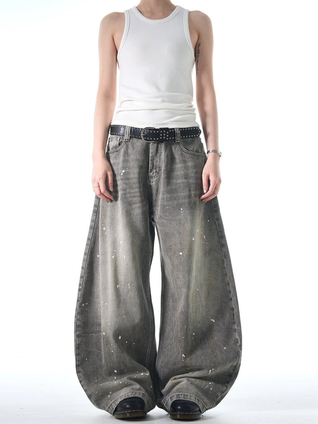 Street Ink Wash Wide Jeans  OR0436
