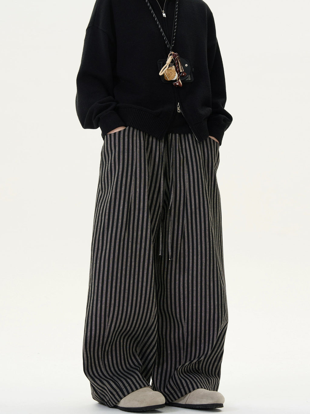 Striped Drape Casual Wide Pants  OR0439