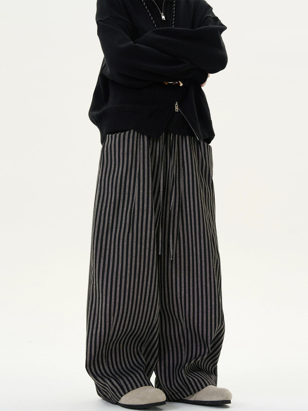 Striped Drape Casual Wide Pants  OR0439