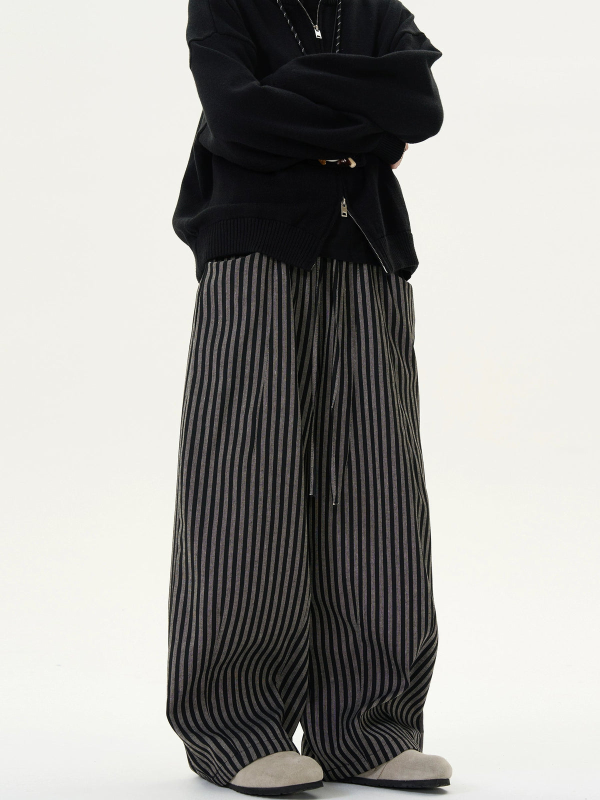 Striped Drape Casual Wide Pants  OR0439