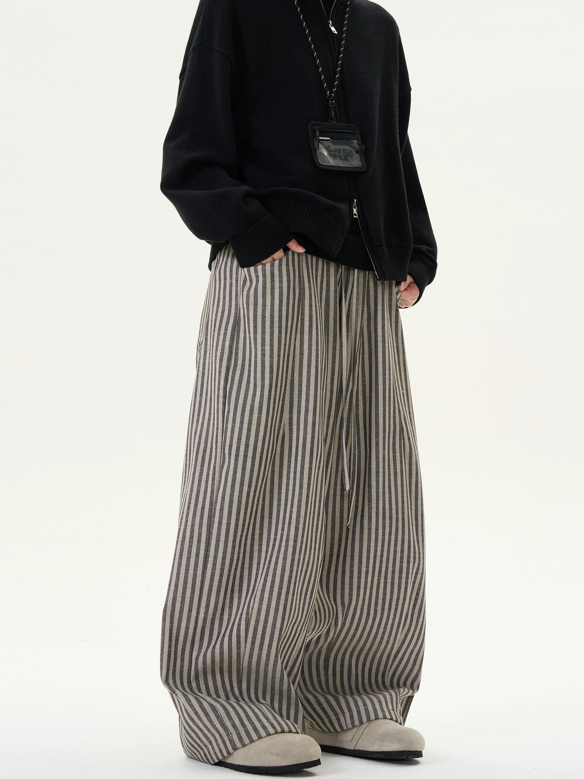 Striped Drape Casual Wide Pants  OR0439