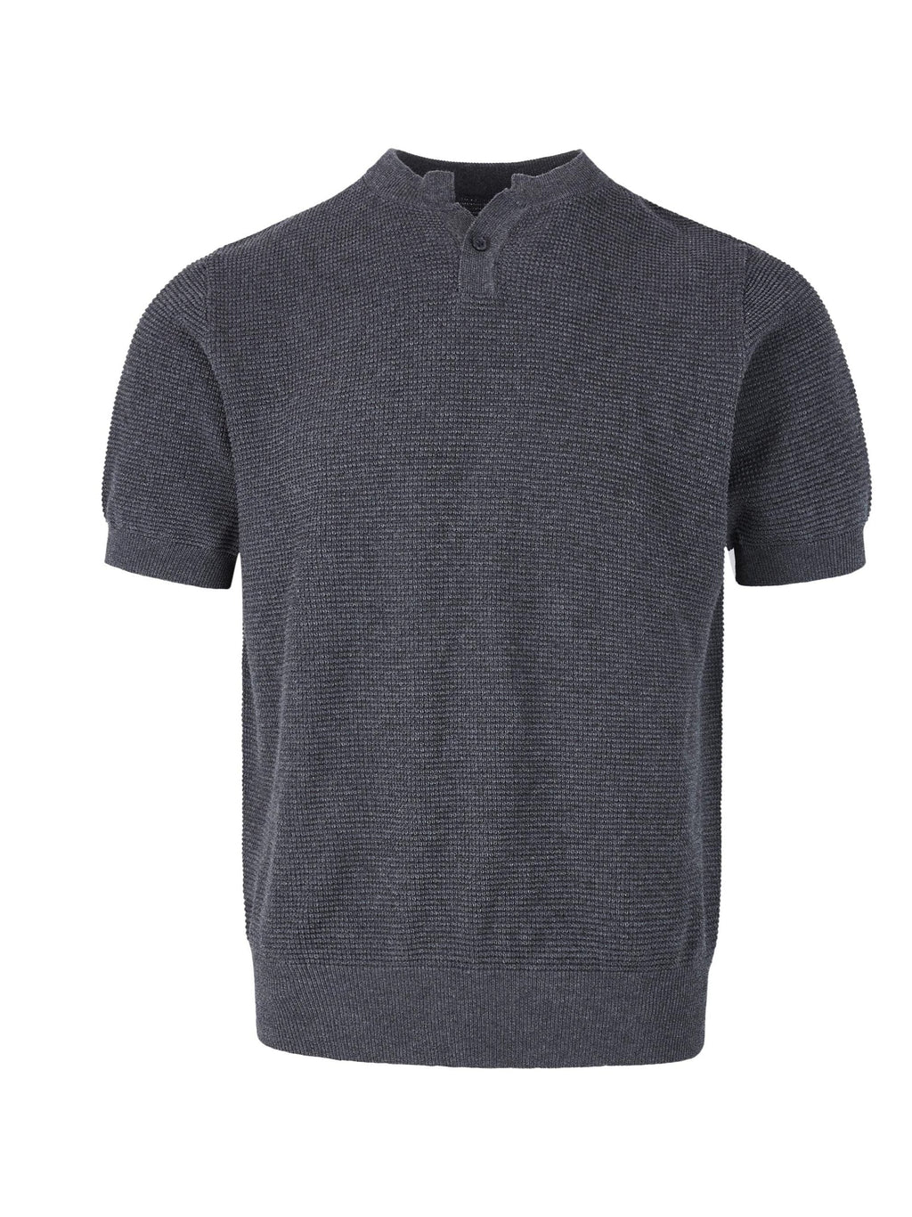 Henley Neck Knit Short Sleeve T-Shirt  OR0440