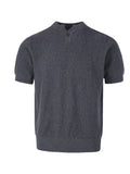 Henley Neck Knit Short Sleeve T-Shirt  OR0440