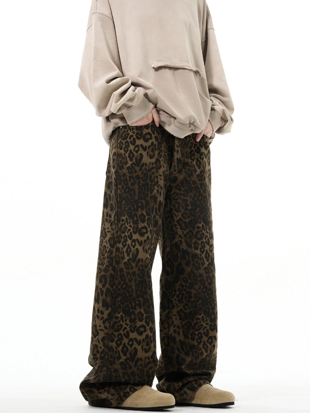 Retro Leopard Loose Jeans  OR0444