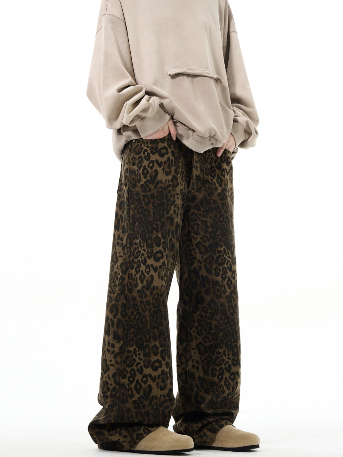Retro Leopard Loose Jeans  OR0444