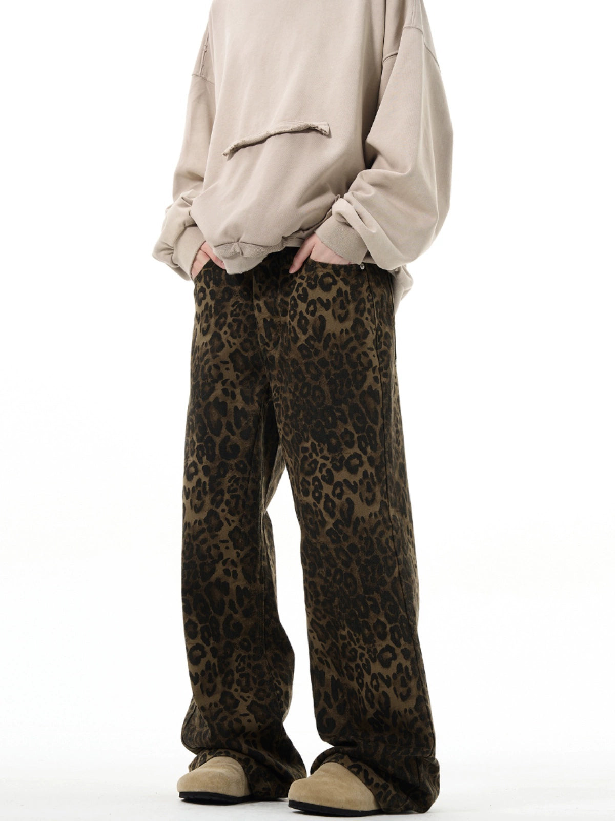 Retro Leopard Loose Jeans  OR0444