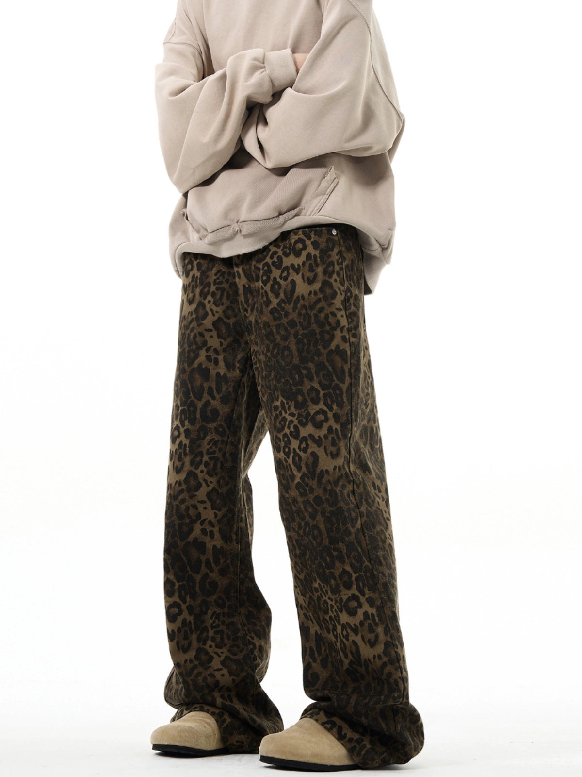 Retro Leopard Loose Jeans  OR0444