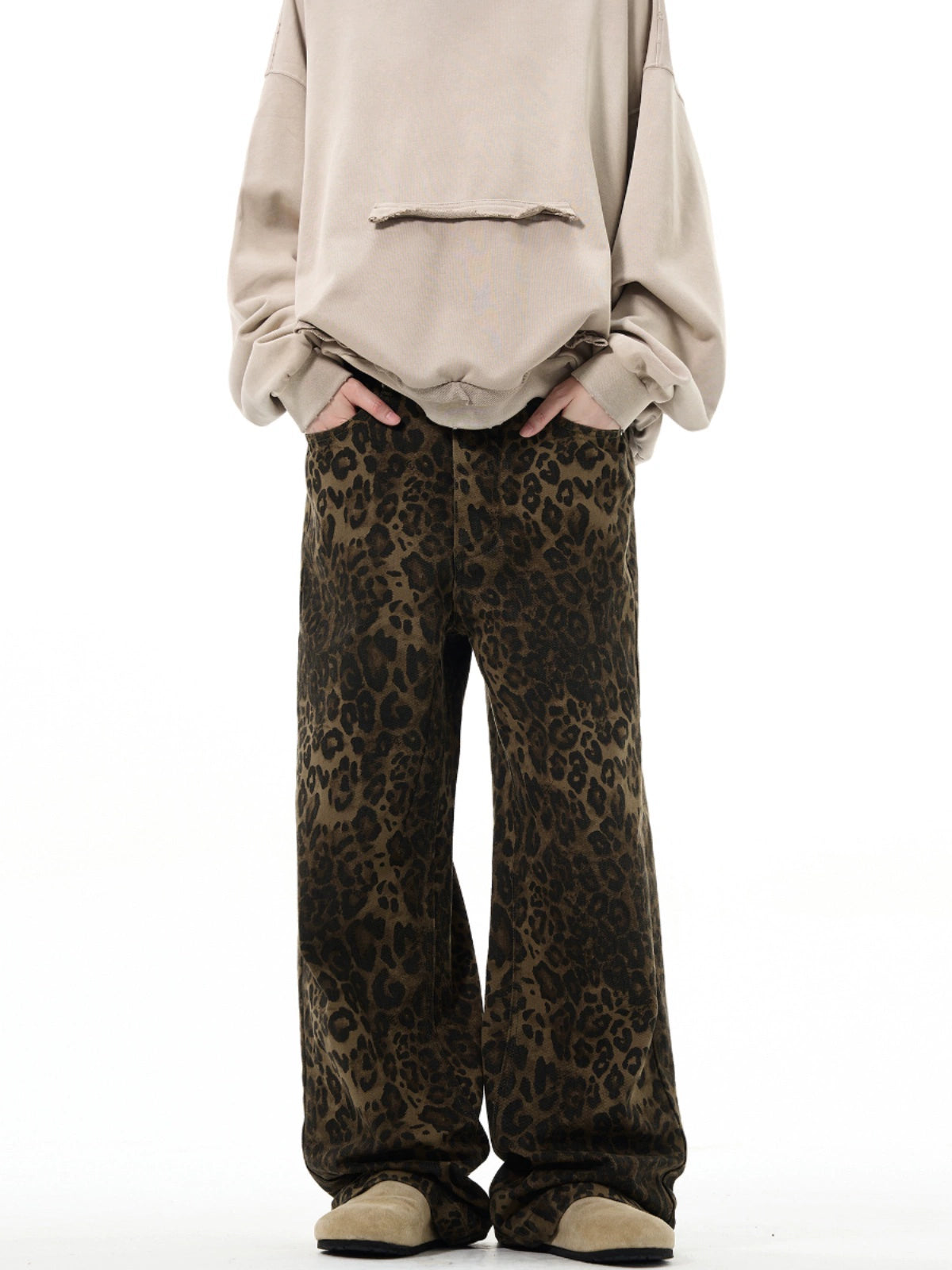 Retro Leopard Loose Jeans  OR0444