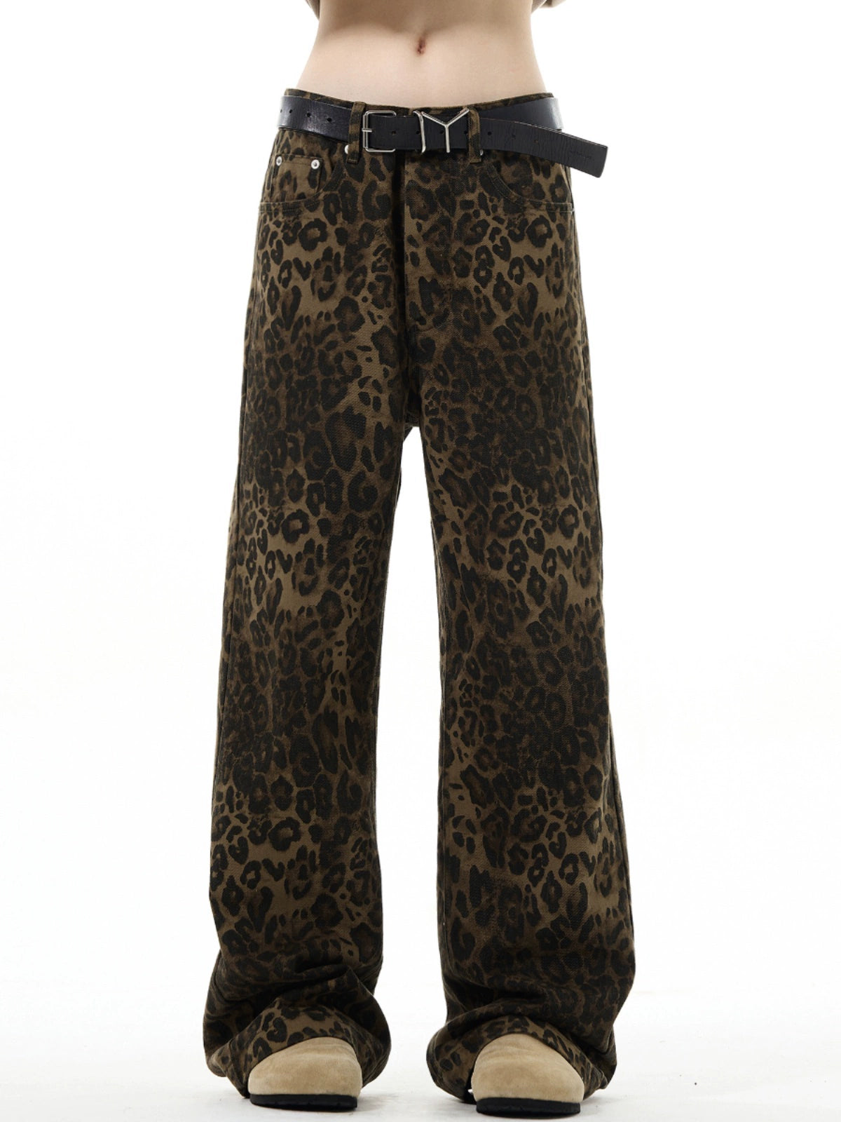 Retro Leopard Loose Jeans  OR0444