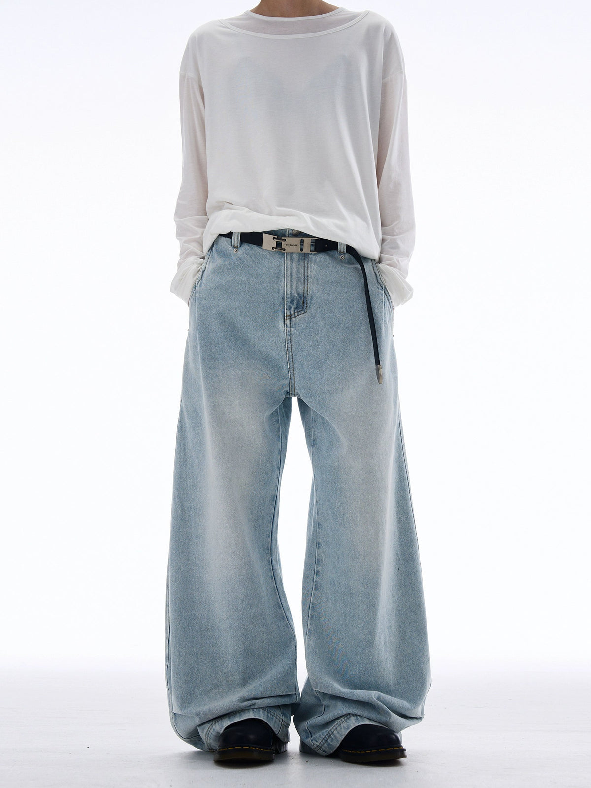 Washed Drape Machete Jeans  OR0445