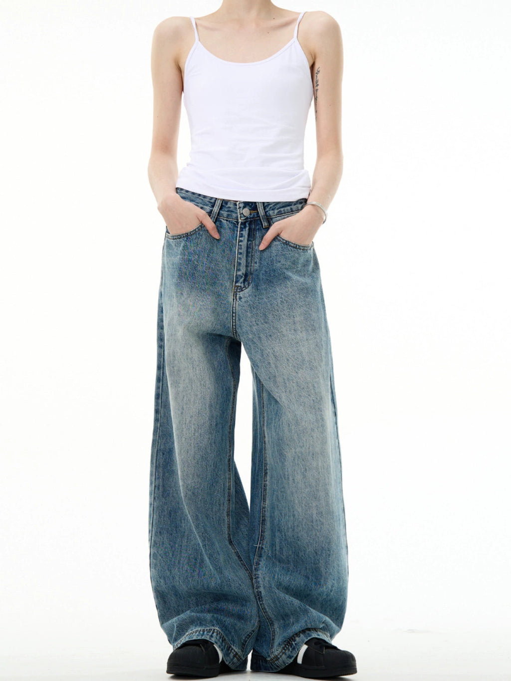 Washed Cleanfit Blue Denim Pants  OR0449