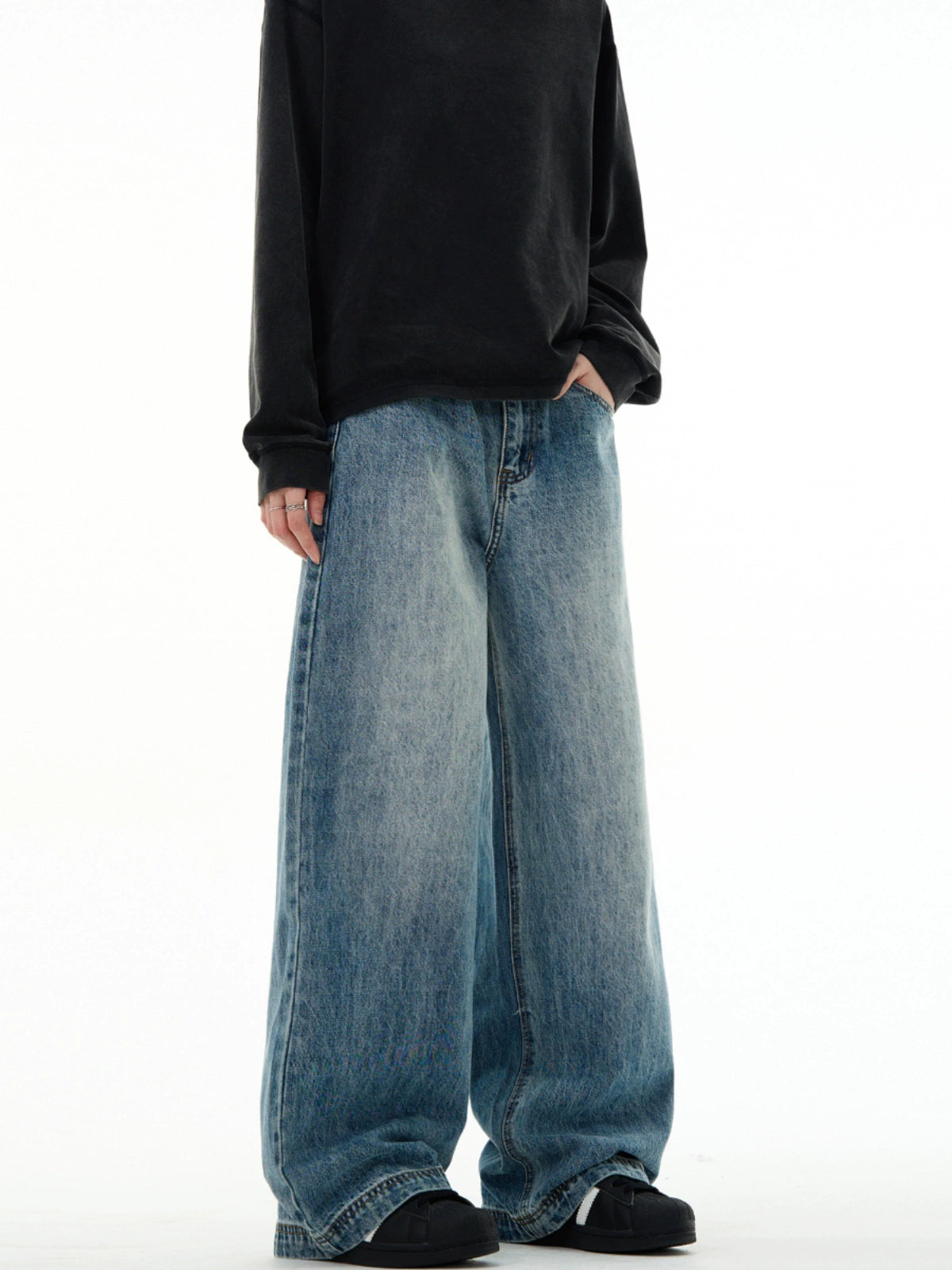 Washed Cleanfit Blue Denim Pants  OR0449