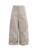 Textured Fabric Basic Cargo Pants  OR0458