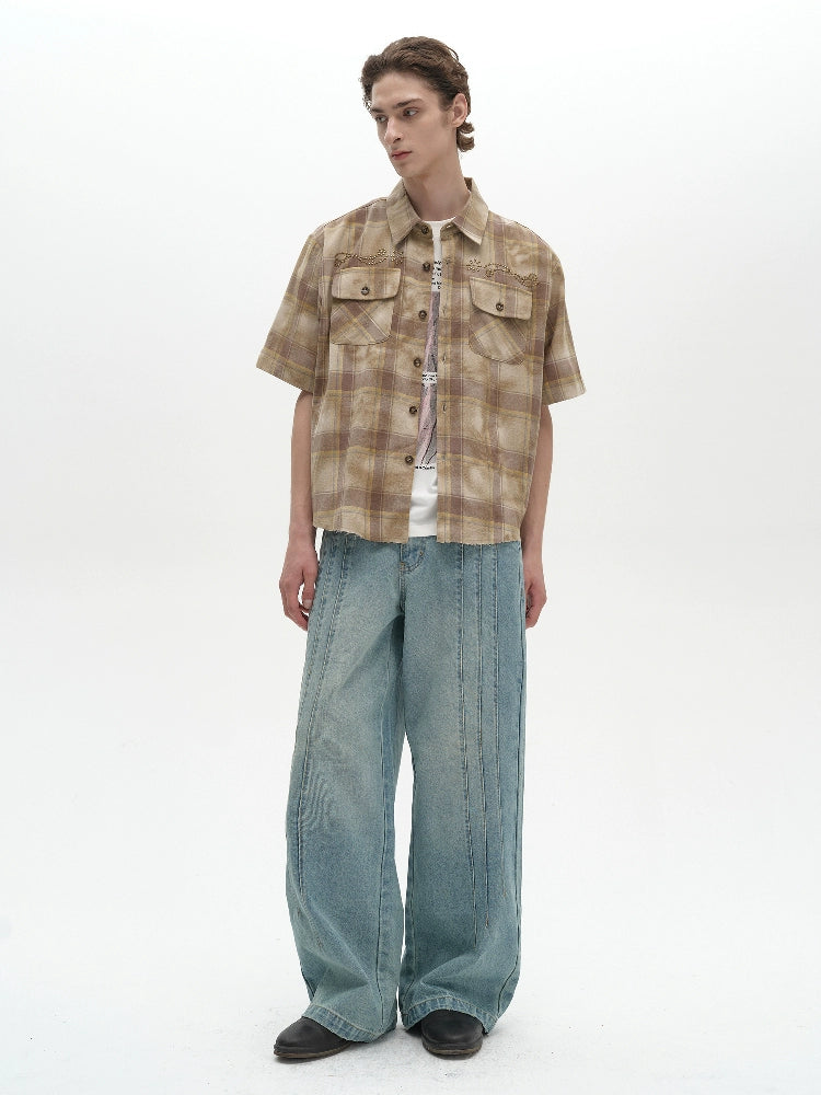 Triple-buried Bone Washed Jeans  OR0461