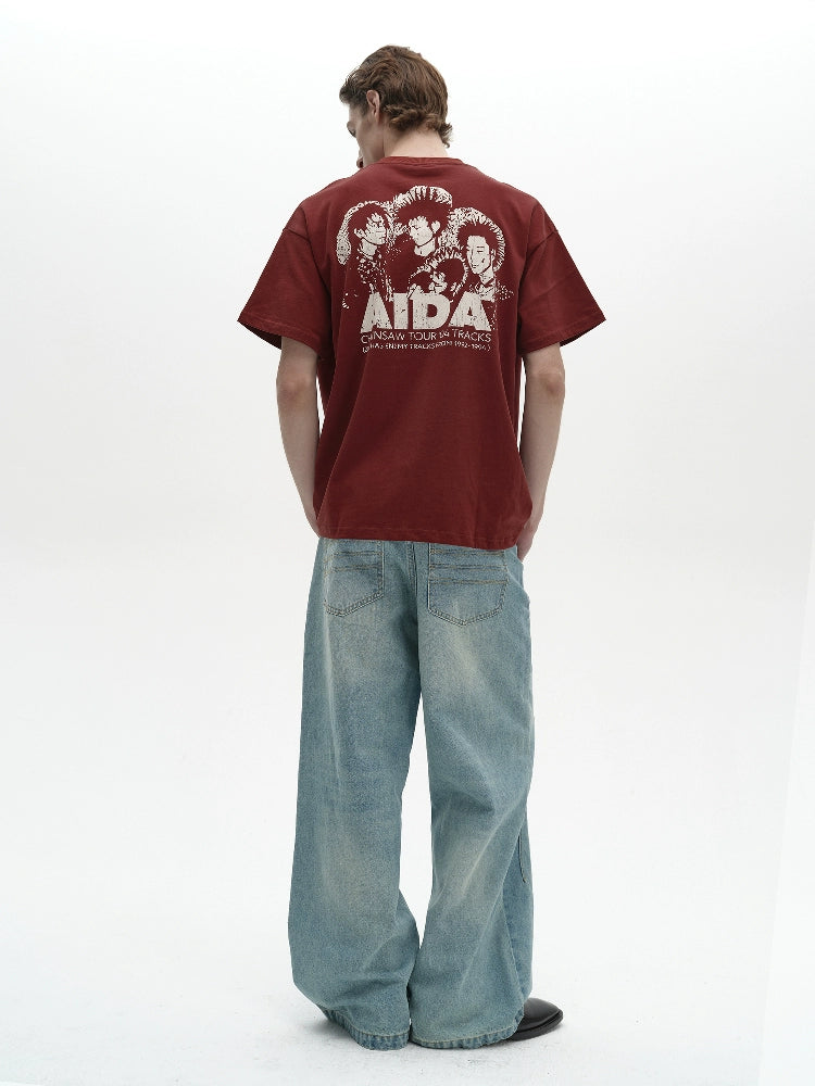 Triple-buried Bone Washed Jeans  OR0461