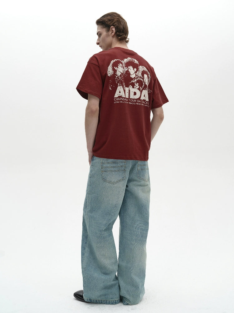 Triple-buried Bone Washed Jeans  OR0461