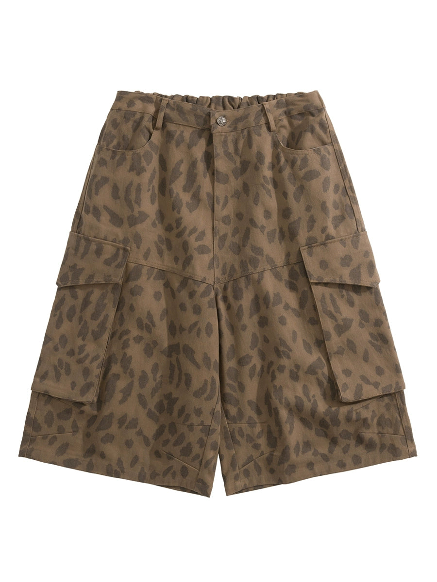 Brown Between Leopard Camouflage Short  OR0464