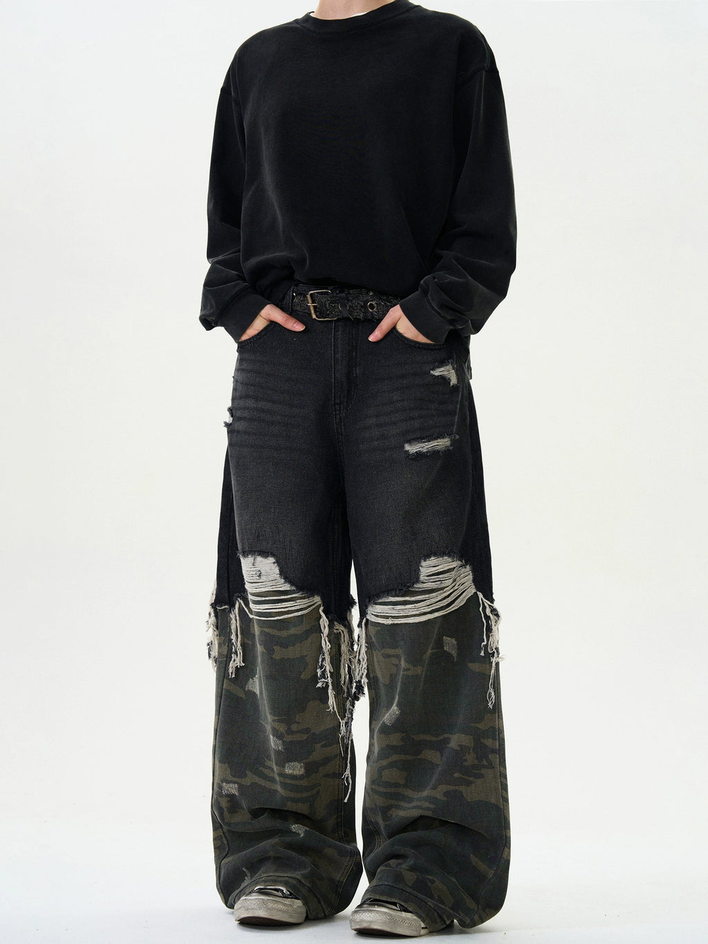 Camouflage Splicing Tide Denim Pants  OR0468