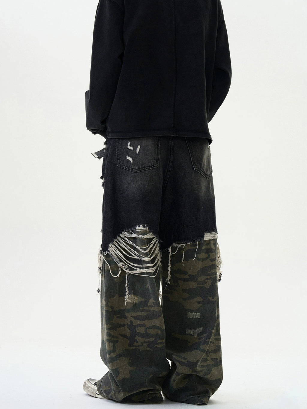 Camouflage Splicing Tide Denim Pants  OR0468