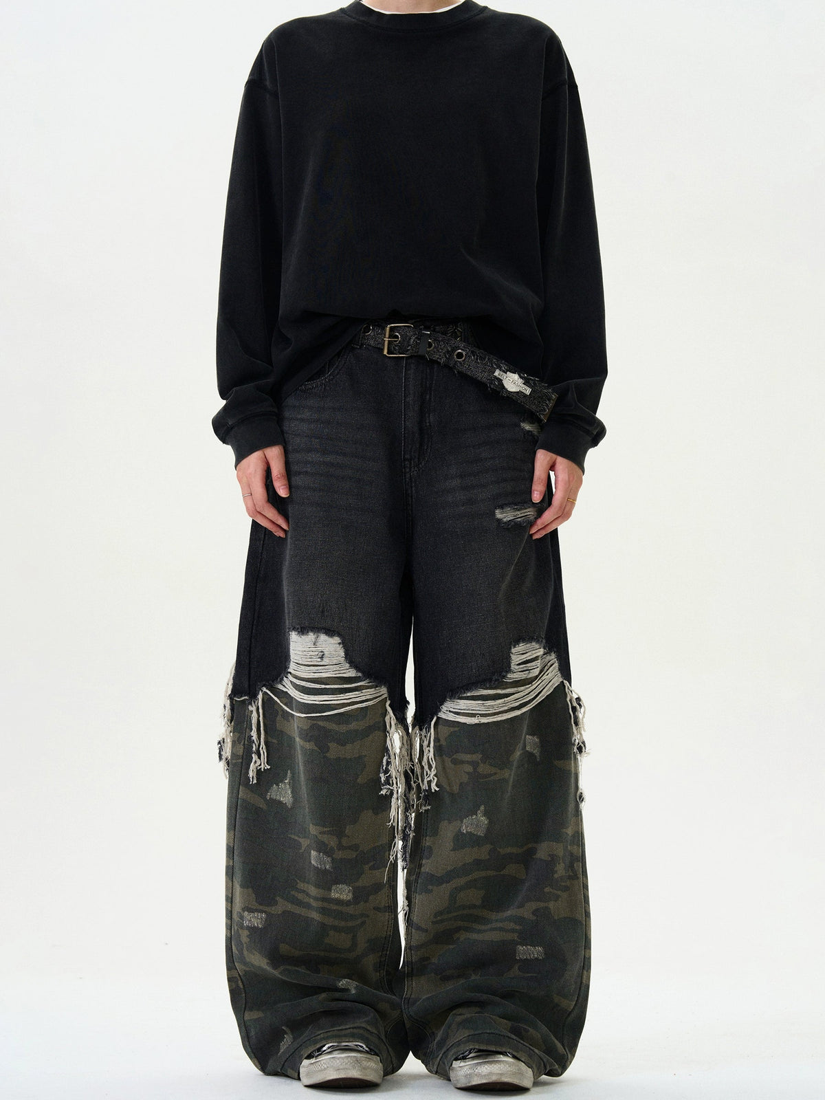 Camouflage Splicing Tide Denim Pants  OR0468