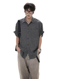 Mainline Retro Loose Short Sleeve Plaid Shirt  OR0475