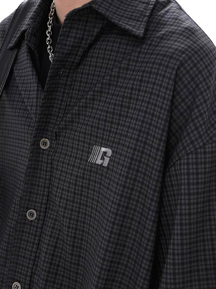 Loose Feeling Plaid Drape Shirt  OR0478
