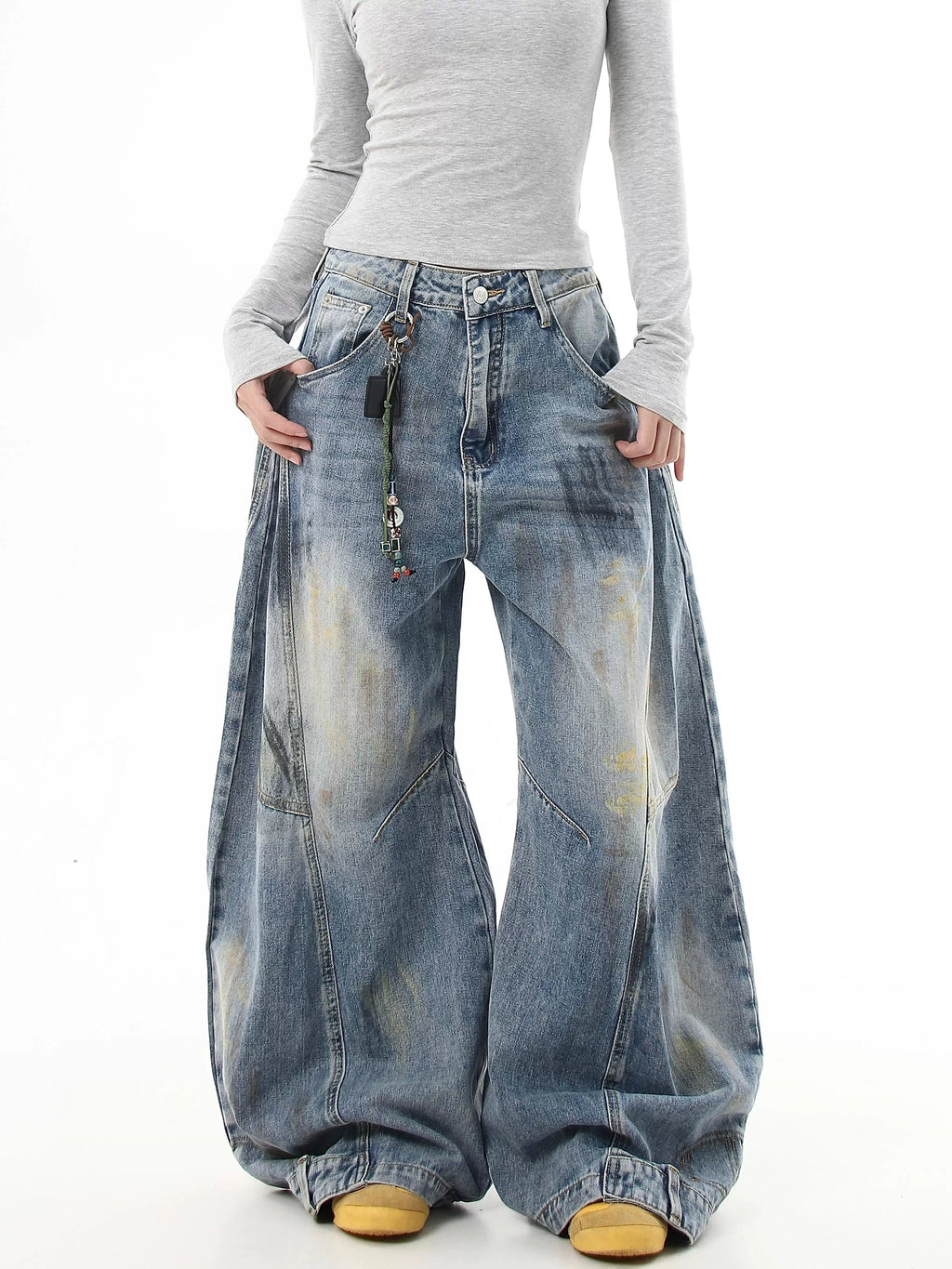 Vintage Dirty Old Graffiti Denim Pants  OR0480