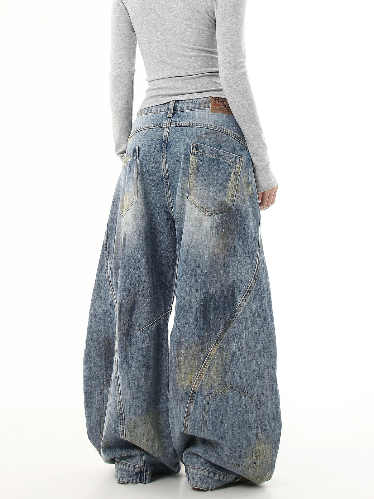 Vintage Dirty Old Graffiti Denim Pants  OR0480