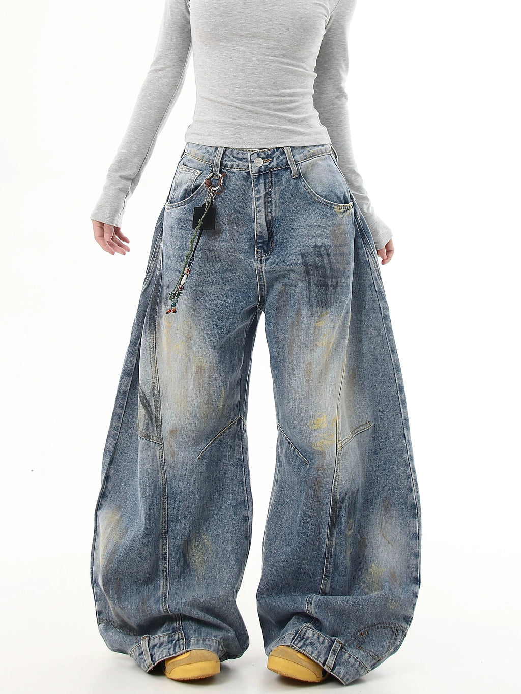 Vintage Dirty Old Graffiti Denim Pants  OR0480
