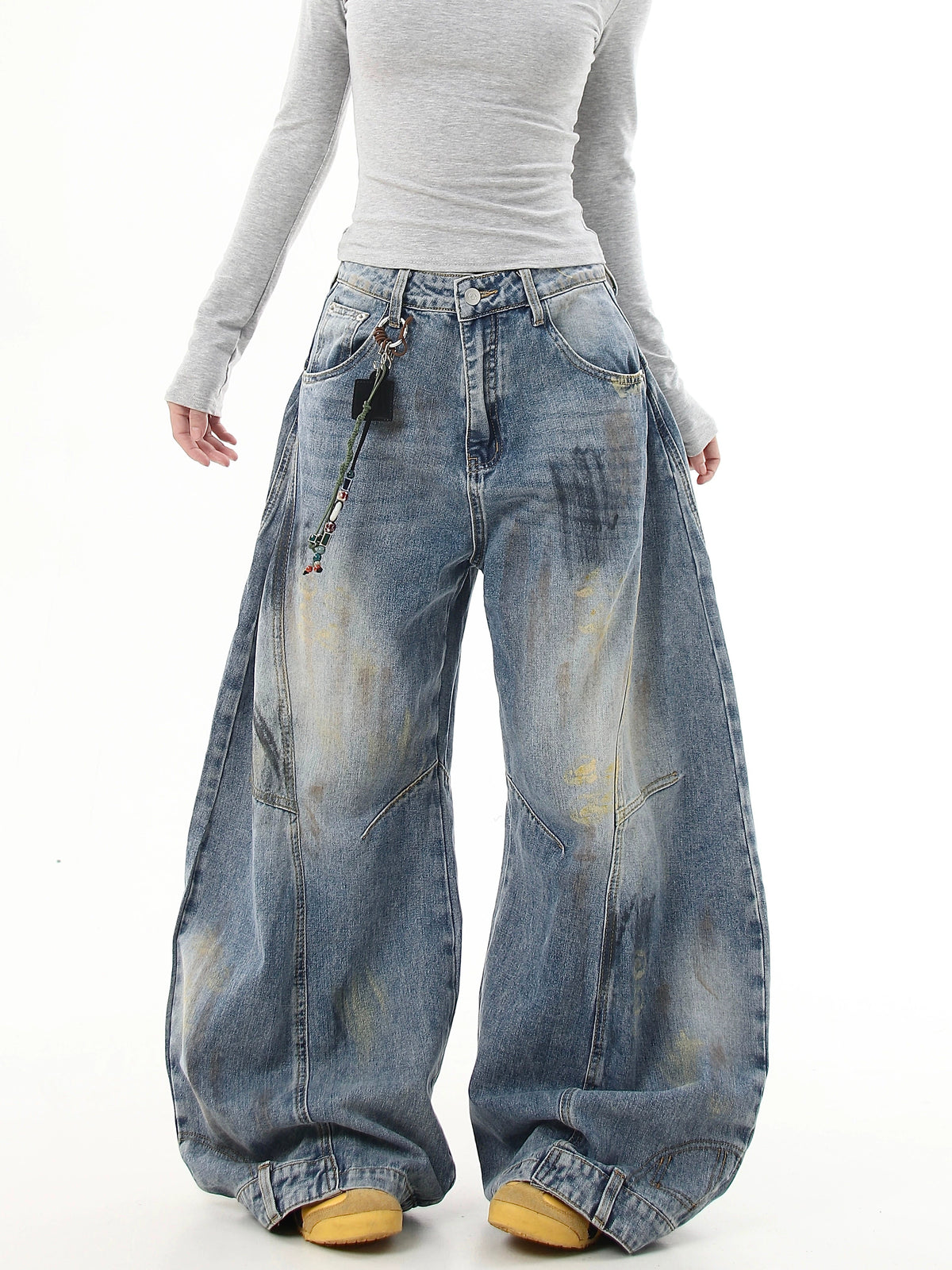 Vintage Dirty Old Graffiti Denim Pants  OR0480