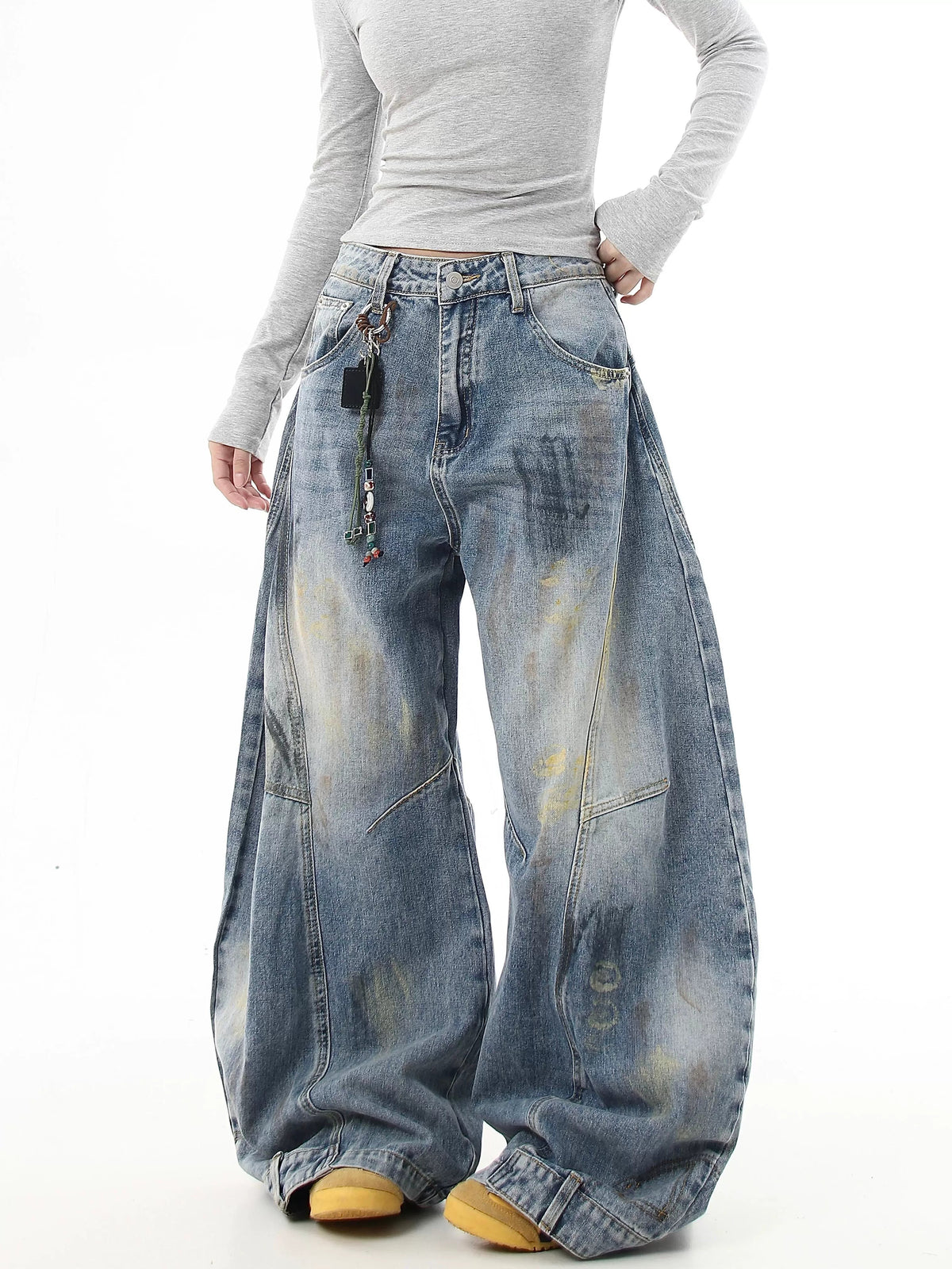 Vintage Dirty Old Graffiti Denim Pants  OR0480
