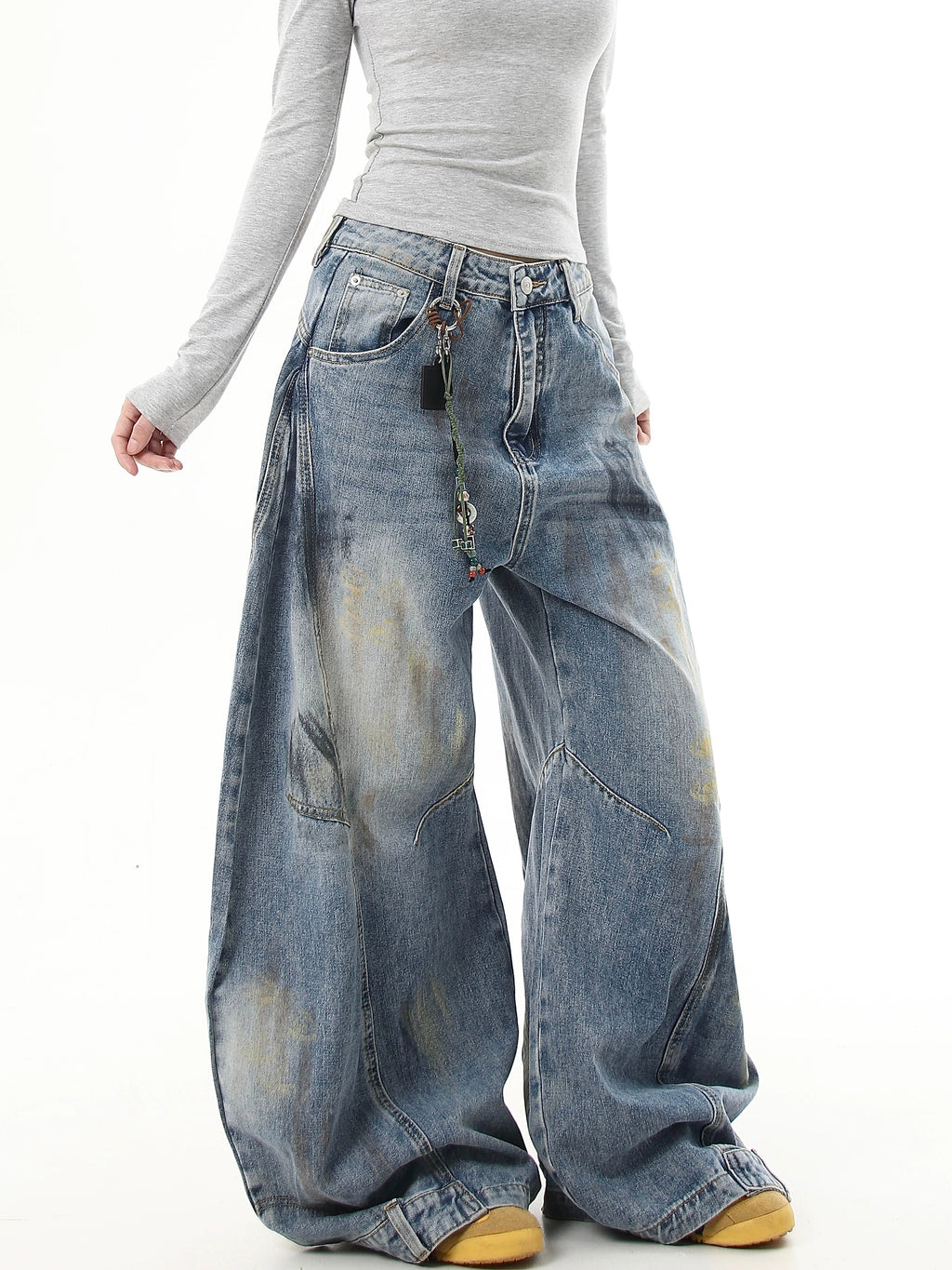 Vintage Dirty Old Graffiti Denim Pants  OR0480