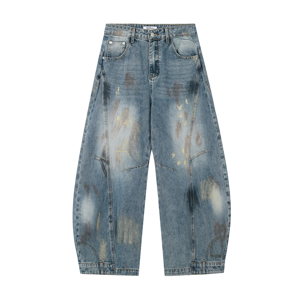 Vintage Dirty Old Graffiti Denim Pants  OR0480