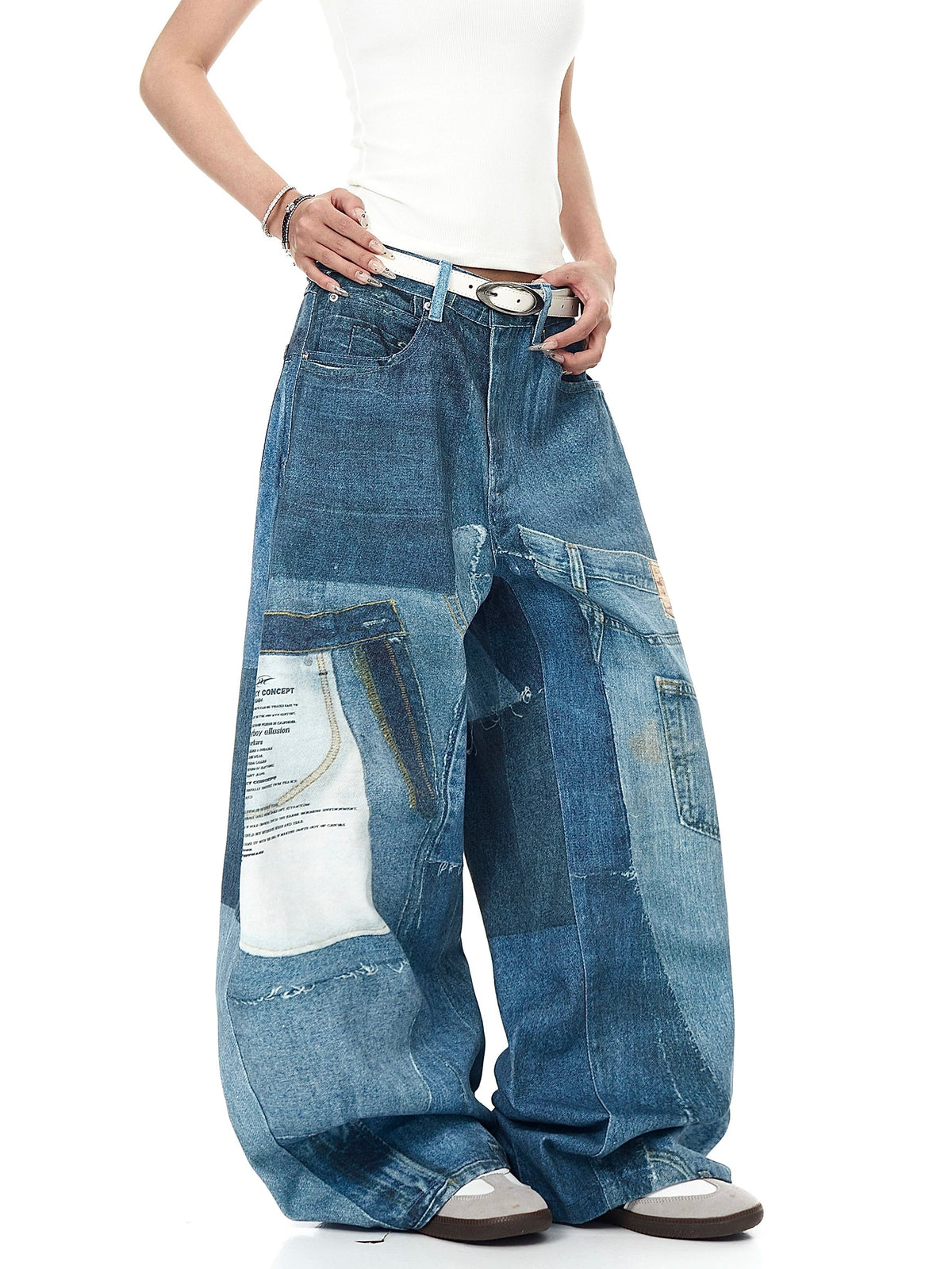 Vintage Patches Machete Denim Pants  OR0484