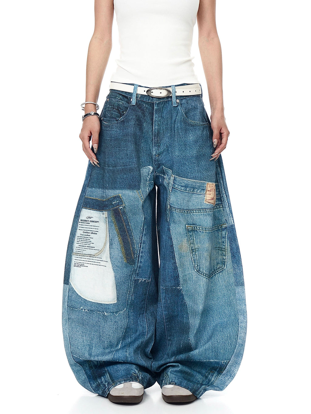 Vintage Patches Machete Denim Pants  OR0484