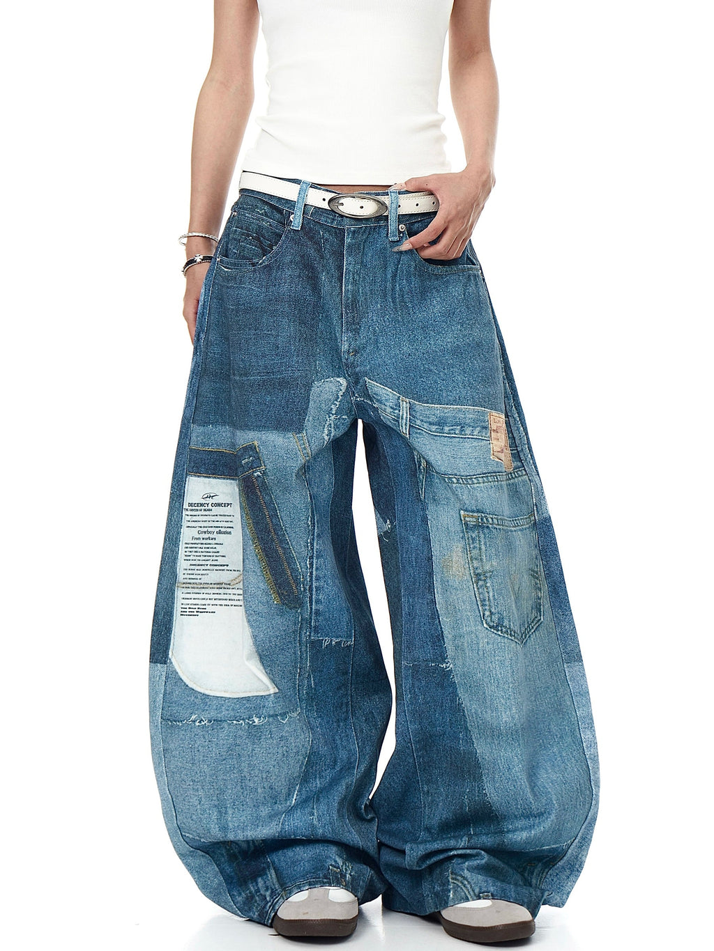 Vintage Patches Machete Denim Pants  OR0484