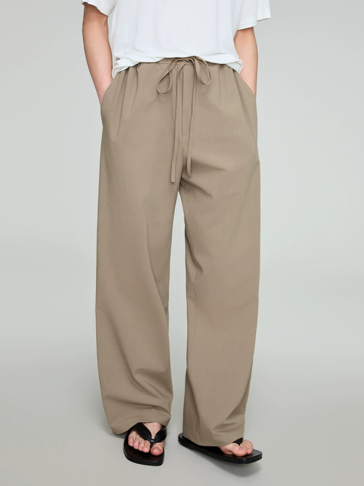 Vintage-Inspired Two-Tone Blended Lightweight Draped Pants  OR0486