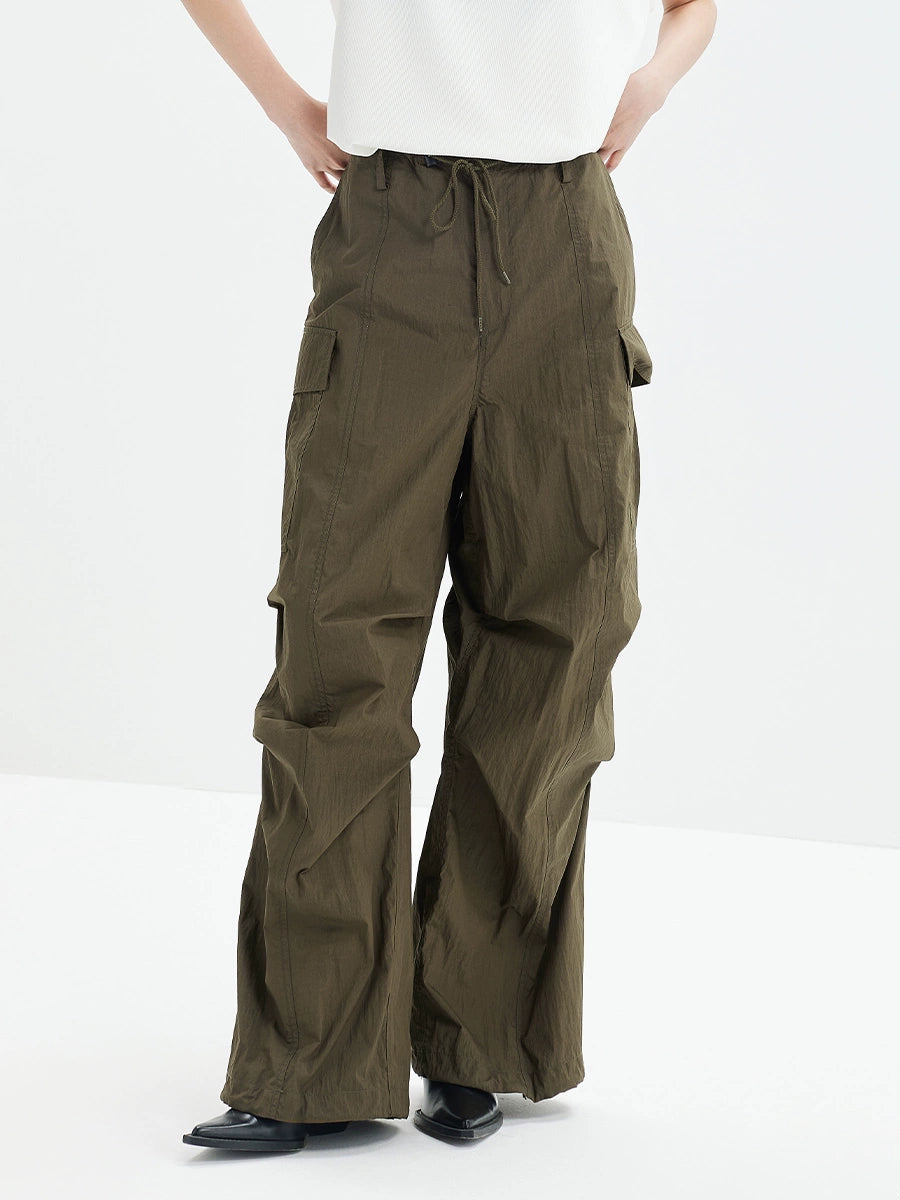 Outdoor-Inspired Pleated Parachute Utility Pants  OR0489