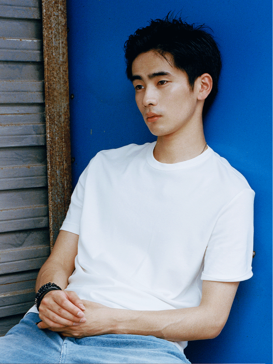 Set-In Shoulder Sorona White Slim Fit Crewneck Tee  OR0496