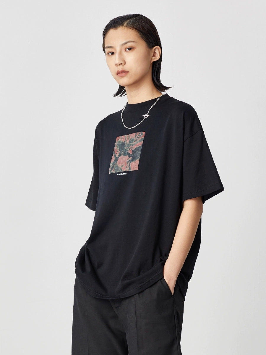 Versatile Digital Floral Print Short Sleeve Tee  OR0501