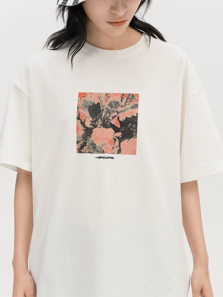 Versatile Digital Floral Print Short Sleeve Tee  OR0501