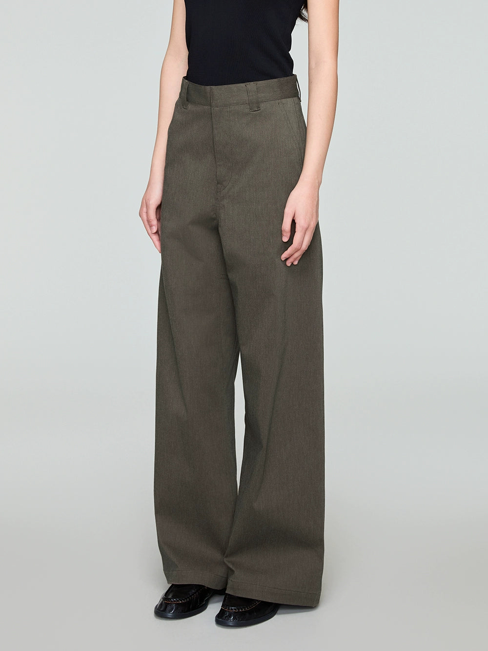 Two-Tone Vintage-Inspired A-Line Wide-Leg Pants  OR0502