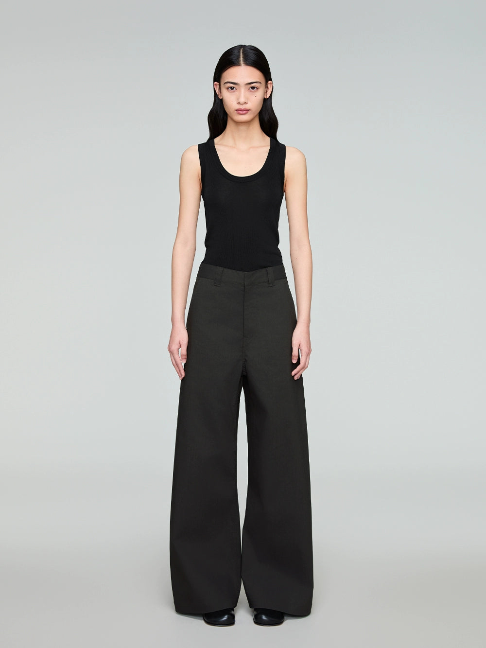 Two-Tone Vintage-Inspired A-Line Wide-Leg Pants  OR0502