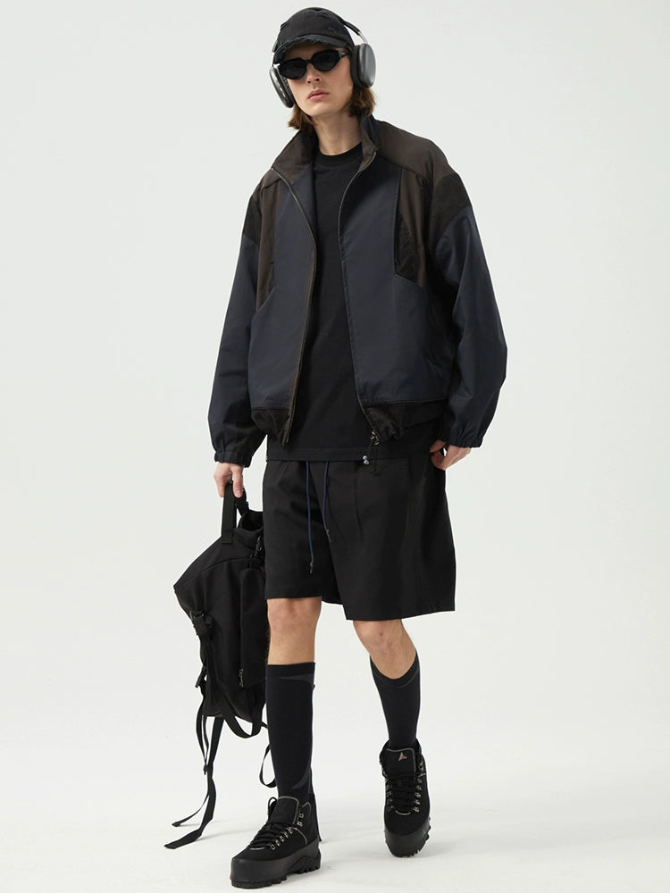 Colorblock Stand Collar Zip Jacket  OR0506