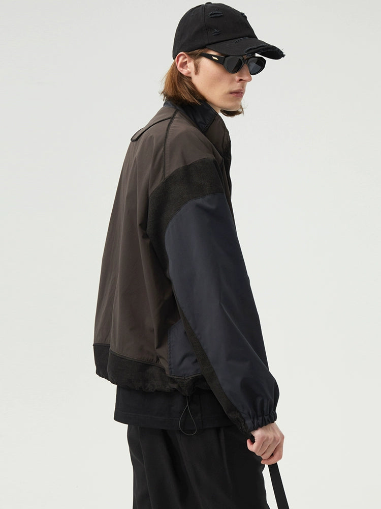 Colorblock Stand Collar Zip Jacket  OR0506